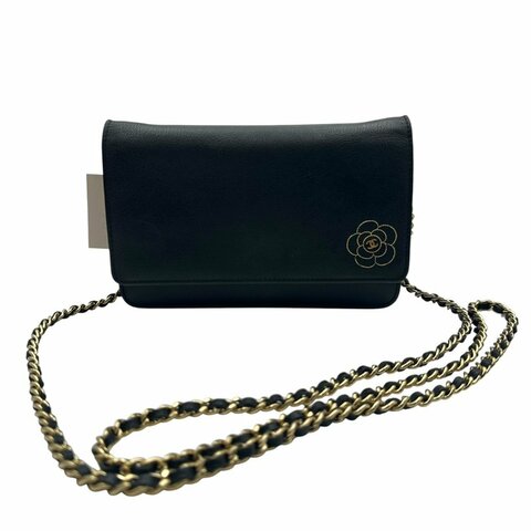 【美收精品】CHANEL 黑色皮革信封包  C-674【隔月月中將轉賣至日本 上架期限30天】