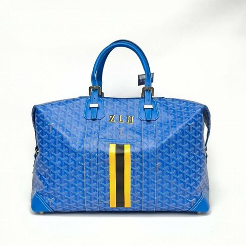 GOYARD Bowling45Y藍色PVC肩背包