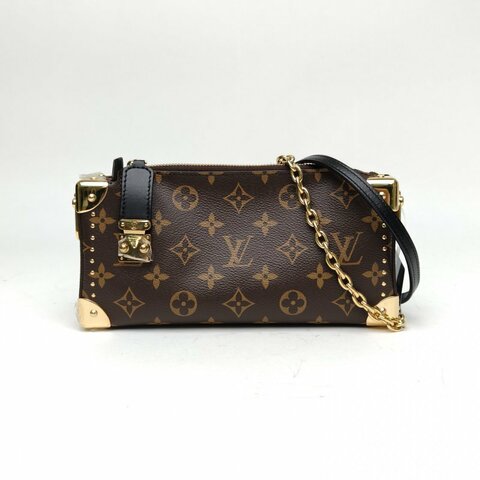LOUIS VUITTON SlimTrunk橫版軟盒子包老花PVC金扣晶片肩背包