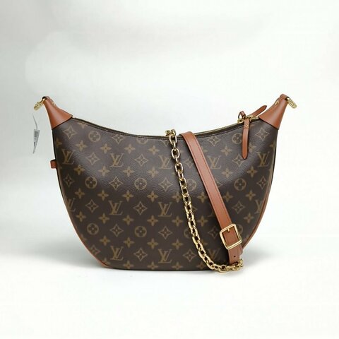 LOUIS VUITTON LoopHobo大豌豆月亮包老花PVC晶片肩背包