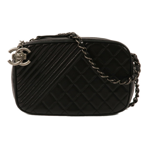 CHANEL 牛皮皮革Coco Boy Camera Bag鏈帶肩背袋