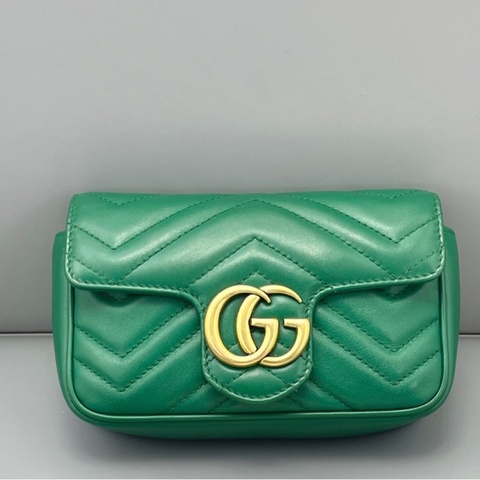 Gucci古馳Marmont馬蒙超mini綠色/16.5*10*4cm