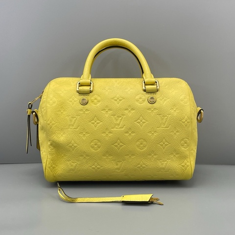 Louis Vuitton 路易威登 speedy25黃色肩帶款缺肩帶/25*18*15cm