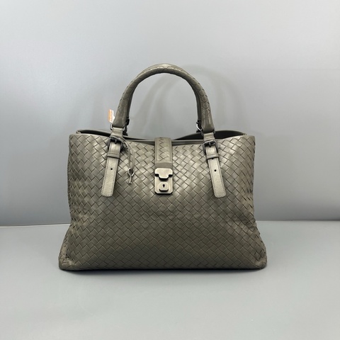 Bottega Veneta 葆蝶家羅馬系列手提包大象灰大號/38*23*18cm