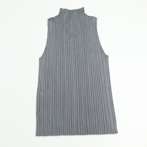 ISSEY MIYAKE三宅一生 深灰色褶皺 高領背心 SIZE4