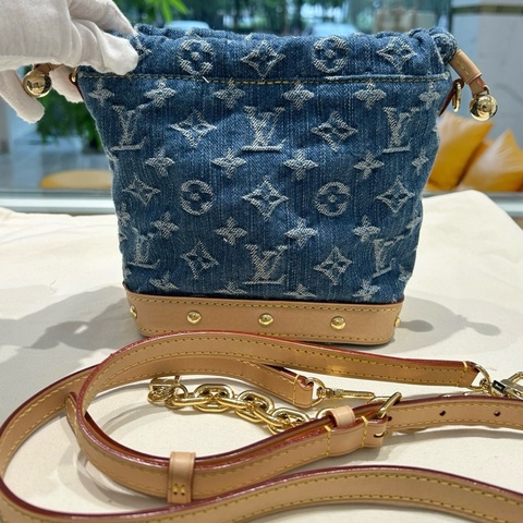 LV 路易威登 nano noe 丹寧牛仔小水桶包手提包單肩包斜挎包