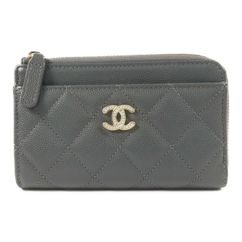 CHANEL 牛皮皮革CC Logo Zipper Wallet錢包