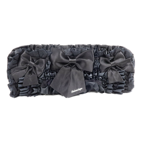 BALENCIAGA 緞面/蕾絲Ruffle Clutch手拿包