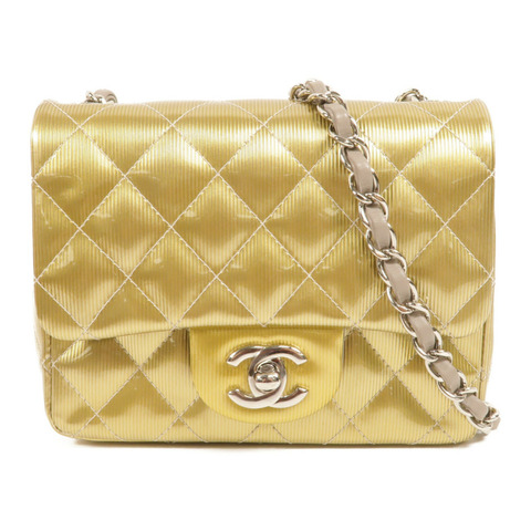 CHANEL 漆皮皮革Mini Classic 17鏈帶肩背袋