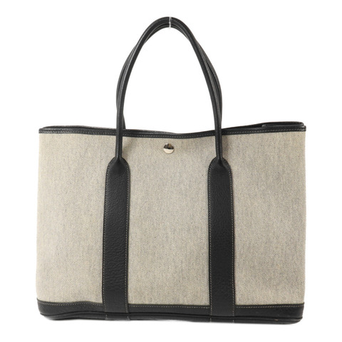 HERMES 帆布Garden Party PM手挽袋Noir