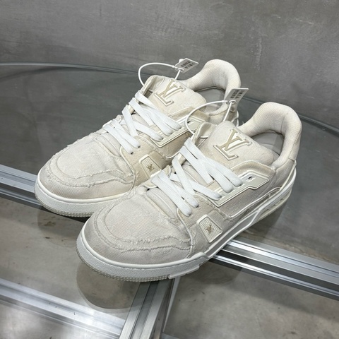 Louis Vuitton/路易威登 LV Trainer 米色牛仔 尺碼/UK8 42碼