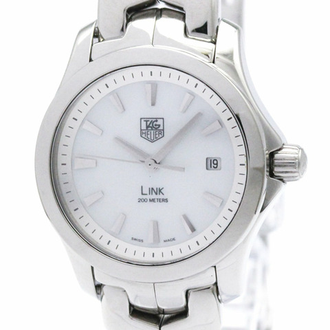TAG HEUER 豪雅 Link 系列珍珠母貝錶盤精鋼石英女錶（拋光）