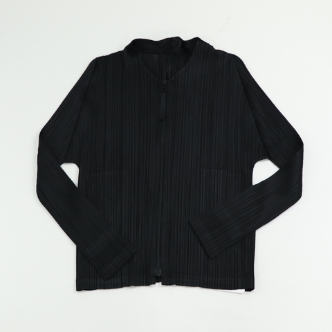 ISSEY MIYAKE三宅一生 黑色褶皺 拉鍊外套 SIZE 3