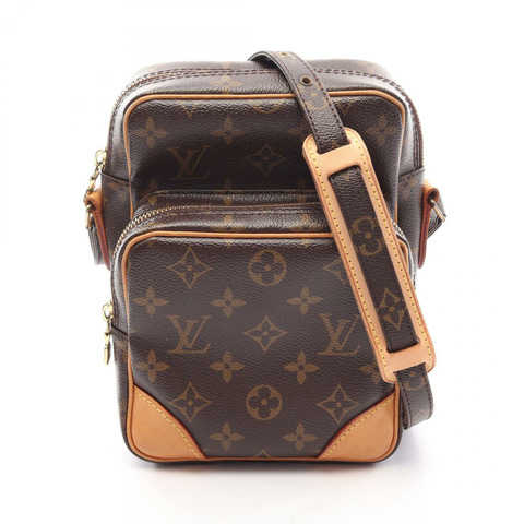 路易威登 Amazon 肩斜背包 M45236 Monogram 皮革 棕色 二手