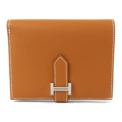 HERMES Epsom皮革Bearn Compact Wallet錢包Gold