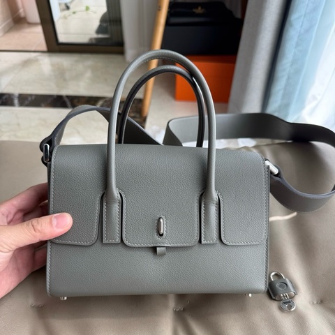 Hermes/愛馬仕 new drag22手提包單肩包斜背包 灰色