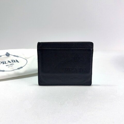 PRADA Saffiano防刮牛皮壓印卡片夾