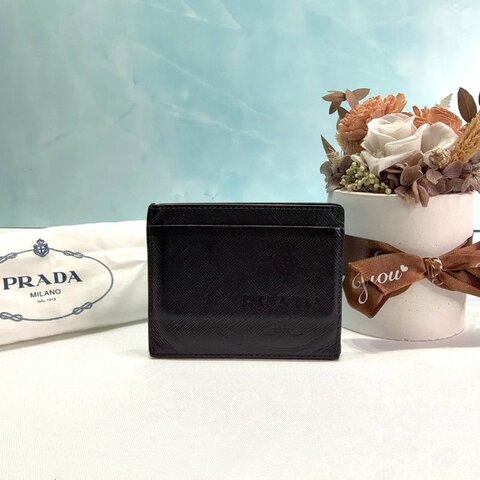 PRADA Saffiano防刮牛皮卡片夾