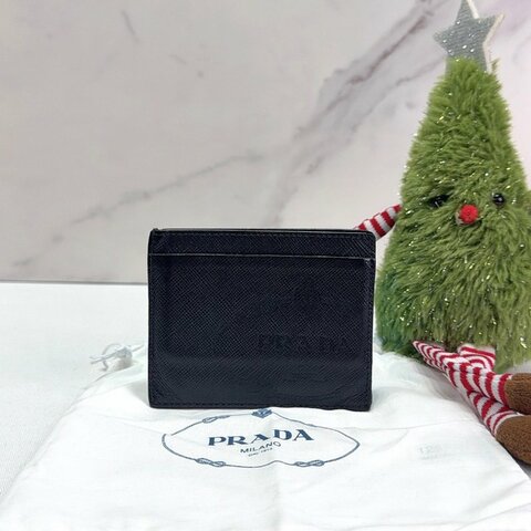 PRADA Saffiano牛皮壓印卡片夾