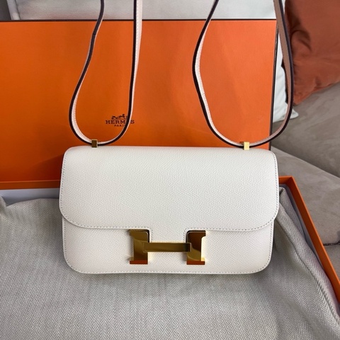 HERMES愛馬仕 Constance 康康19金扣 Epsom牛皮 u刻 單肩斜挎
