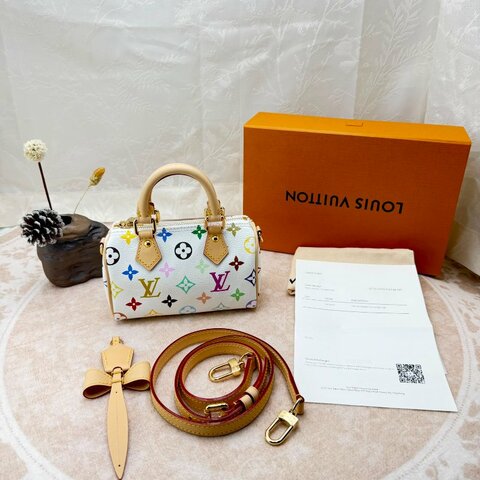 Louis Vuitton Mini Speedy 白三彩迷你枕頭包