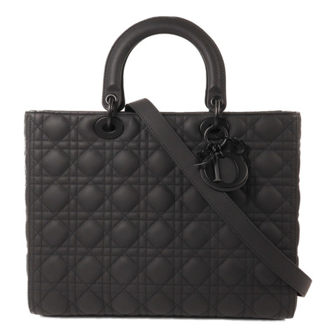 Dior 牛皮皮革Lady Dior Large手挽肩背兩用袋