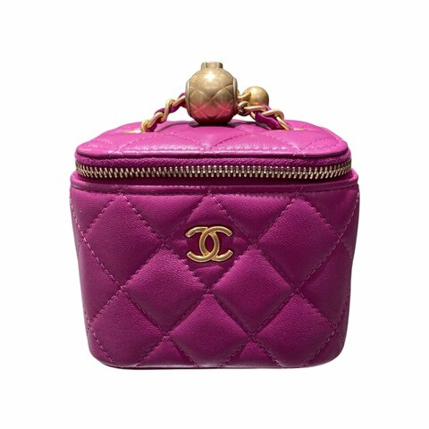 CHANEL 香奈兒 斜背式化妝包 紫色