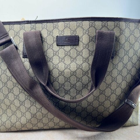 Gucci 經典雙 G 老花托特包