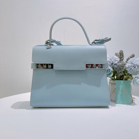 TW4921	Delvaux 德尔沃中號兩胖包包 Tempete MM Handbag Baby Blue