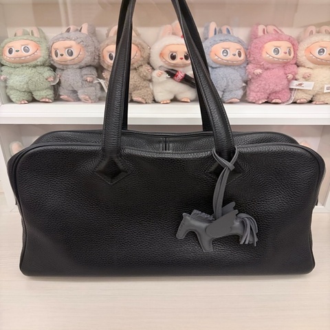 🖤 Hermès Victoria 35｜Togo 黑銀｜框P刻｜低調奢華的保齡球包