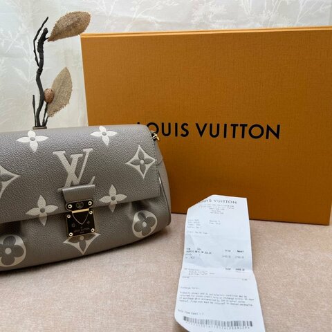 LV Speedy Bandoulière 灰白壓紋牛皮郵差包