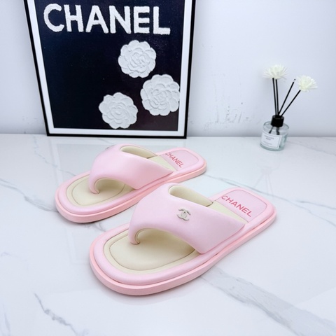 CHANEL香奈兒 淺粉色麵包拖鞋 39碼