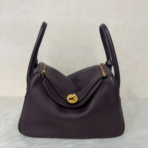 HERMES  LINDY 26❗️葡萄紫 金釦 肩背包 手提包 LINDY 26