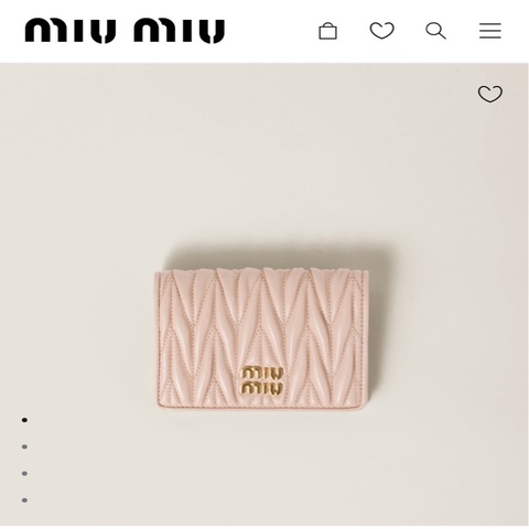MIUMIU Matelassé納帕軟皮短錢包 粉色 經典短夾 少女心天花板
