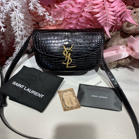 YSL 牛皮鱷魚紋斜背包