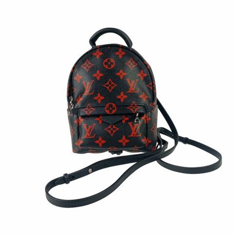 路易威登 Palm Springs 迷你雙肩包 M41457 黑色紅色 Monogram Infra Rouge 女士款