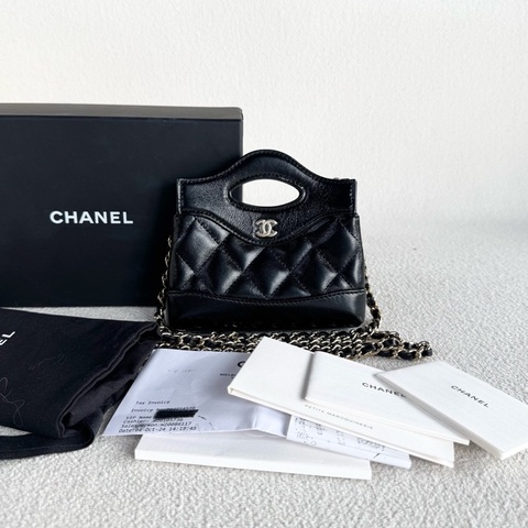 🌷迷你可愛帶票帶膜！Chanel 香奈兒 31bag super mini