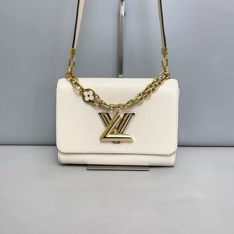 🌷新款芯片！ Louis Vuitton LV Twist 扭扭包 白金 中號
