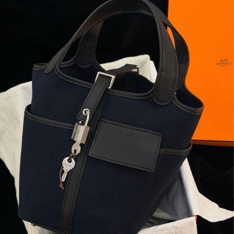 99新 Hermès/愛馬仕cargo 菜籃子18 深藍色