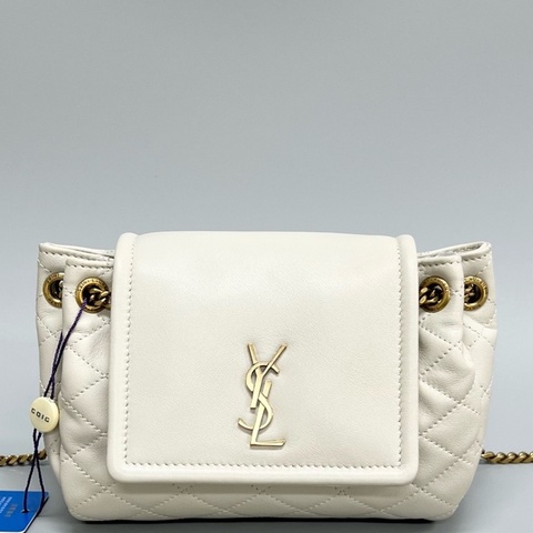 YSL 聖羅蘭 白色小羊皮 Nolita洛麗塔 菱格紋鏈條包 尺寸: 18*13*6cm