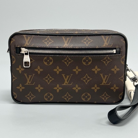 Louis Vuitton 路易威登 老花拼黑色手拿包 尺寸24*16cm 附件：塵袋 手繩