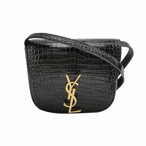 Saint Laurent Kaia小號牛皮純色鱷魚紋YSL標誌肩包斜背包