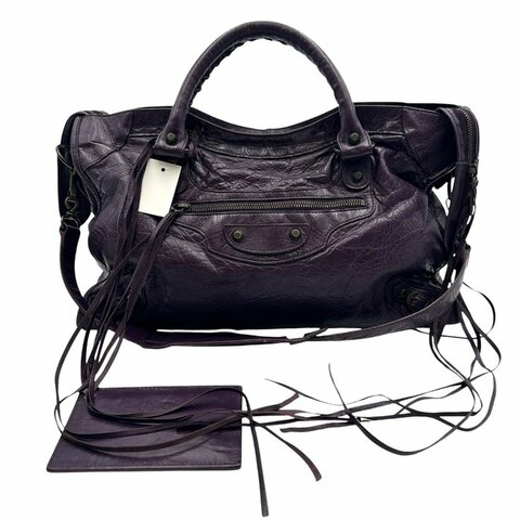 【美收精品】BALENCIAGA 紫色機車包 C-672【隔月月中將轉賣至日本 上架期限30天】