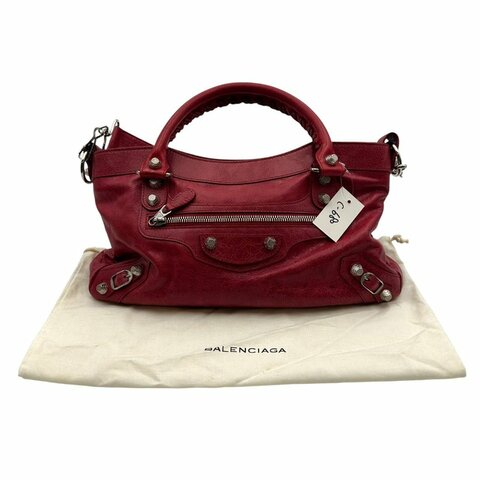 【美收精品】BALENCIAGA City 皮革鉚釘機車包 C-680【隔月月中將轉賣至日本 上架期限30天】