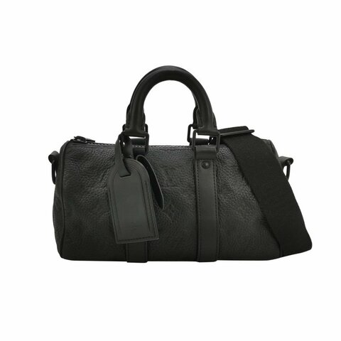 Louis Vuitton (LV) Keepall25牛皮純色老花壓紋加強飾帶斜背包單肩包晶片款