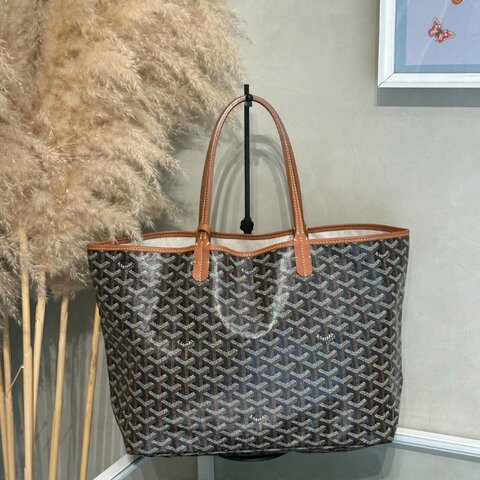 GOYARD 經典亞麻帆布Tote - 小號棕