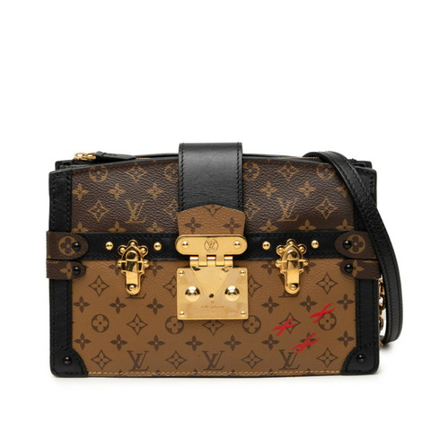 路易威登 Monogram Reverse Trunk 手拿包/斜背包/肩背包 M43596 棕色皮革 女士 LOUIS VUITTON