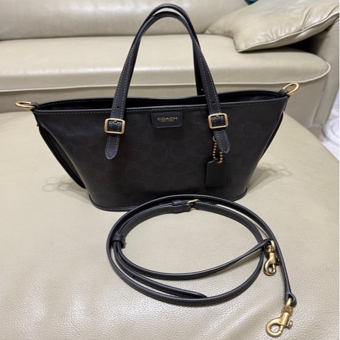 COACH taxi21 黑色老花 小托特包