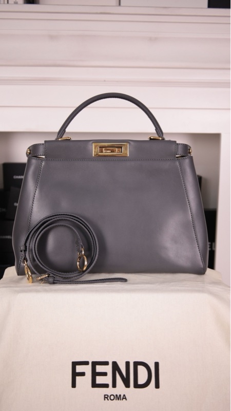 Fendi peekaboo大象灰手提包单肩包单肩包