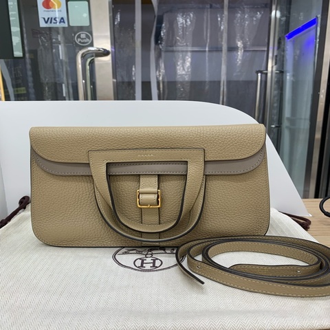 Hermes Halzan 25 風衣灰拼大象灰
